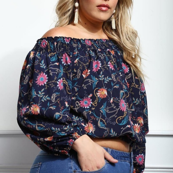2x 3x PLUS Non-wrinkle Soft Rayon Off Shoulder Top - Picture 4 of 6